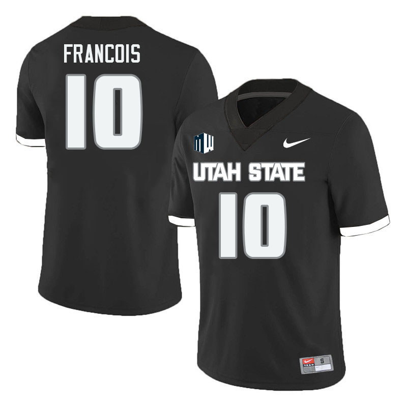 Utah State Aggies #10 Jaiden Francois College Football Jerseys Stitched Sale-Black
